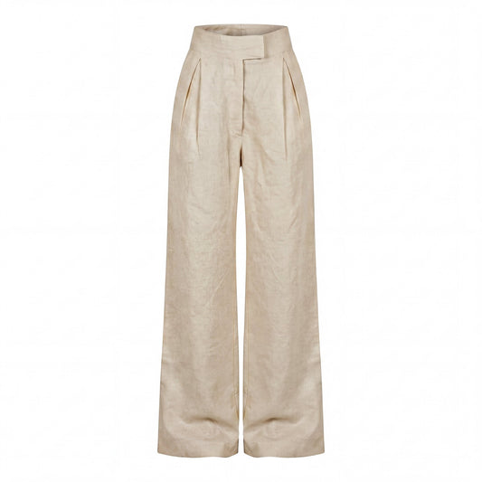 'STUCCO' - Female Pleated Wide-Leg Trouser